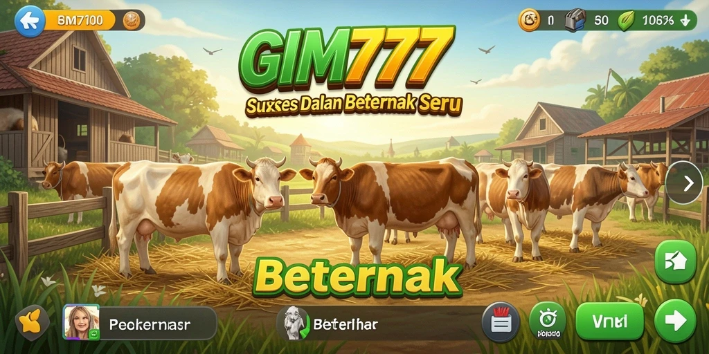 Antarmuka sederhana dan menarik dari GIM777 yang menunjukkan aktivitas beternak.