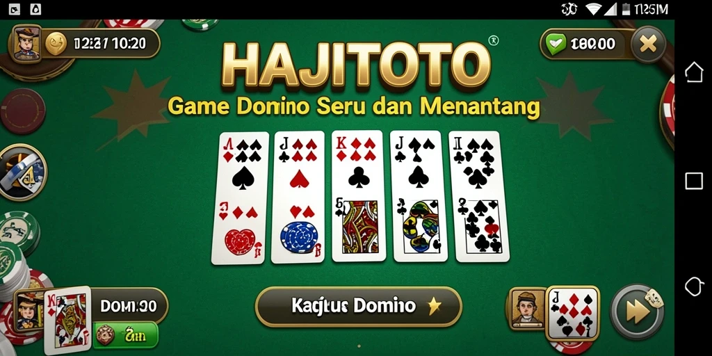 Antarmuka permainan Domino HAJITOTO yang menarik dan interaktif.