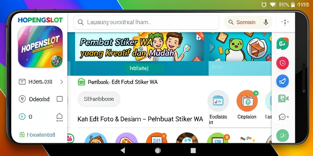 Antarmuka HOPENGSLOT yang memungkinkan pembuatan stiker WA dengan mudah.