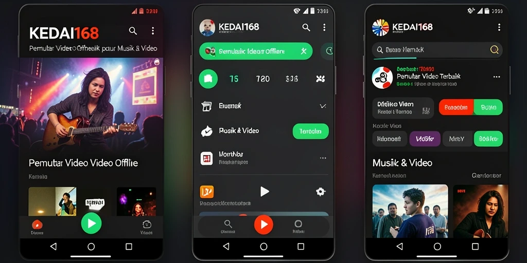 Tampilan antarmuka KEDAI168 untuk Pemutar Video Offline yang user-friendly.