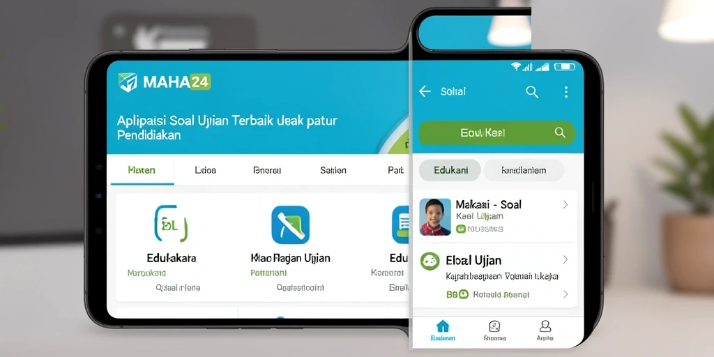 Antarmuka aplikasi MAHA24 untuk Soal Ujian yang interaktif.