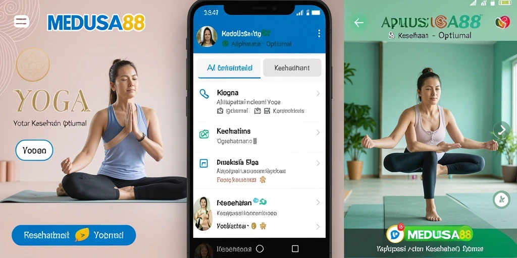 Antarmuka aplikasi MEDUSA88 yang menampilkan kelas yoga yang menarik.
